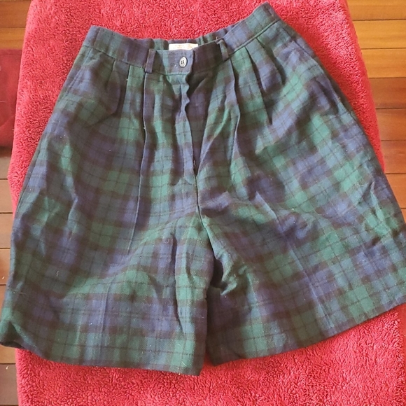 Vntg Tartan Wool Pendleton Shorts - Picture 2 of 5